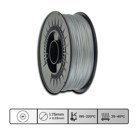Filament 3DPower Basic PLA 1.75mm Silber (ca. RAL 9006) 1kg